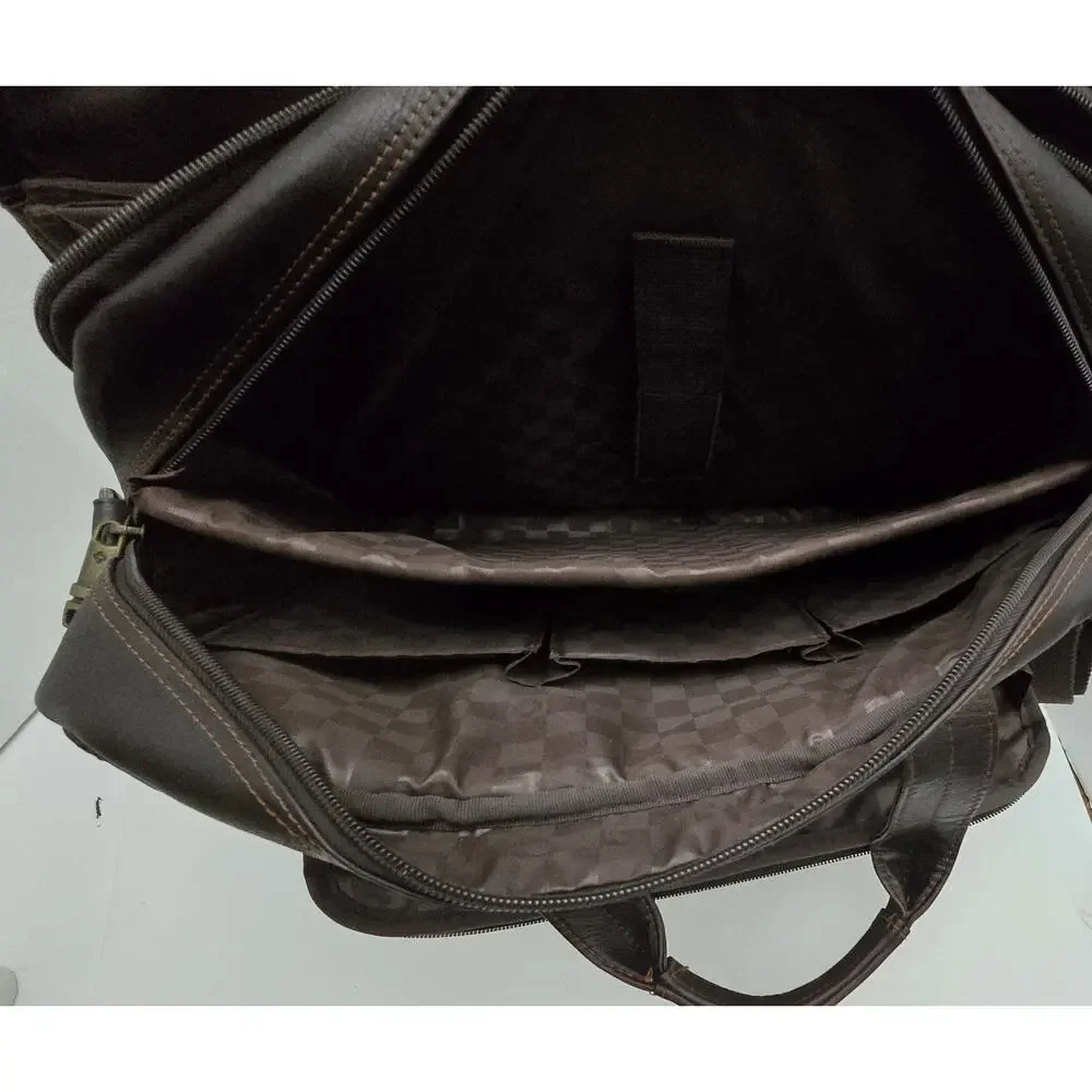 Samsonite Brown/Black Leather Laptop Business Case Briefcase Case Bag